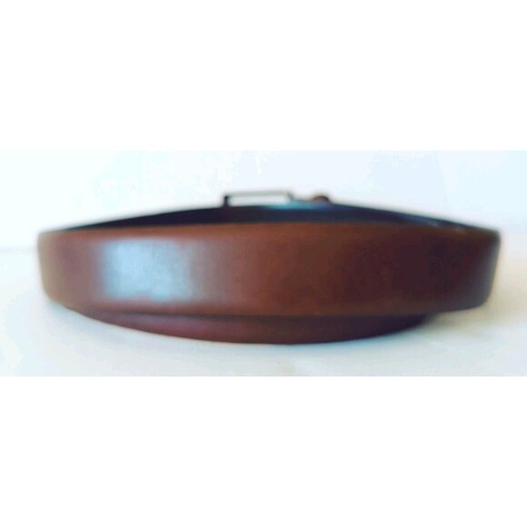 Men's Italian Leather Dress Belt Size 38 Brown Made In Italy Work Minimalist - Picture 3 of 11